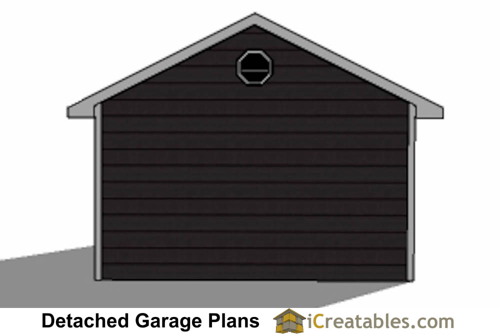 16x20 garage plans rear elevation