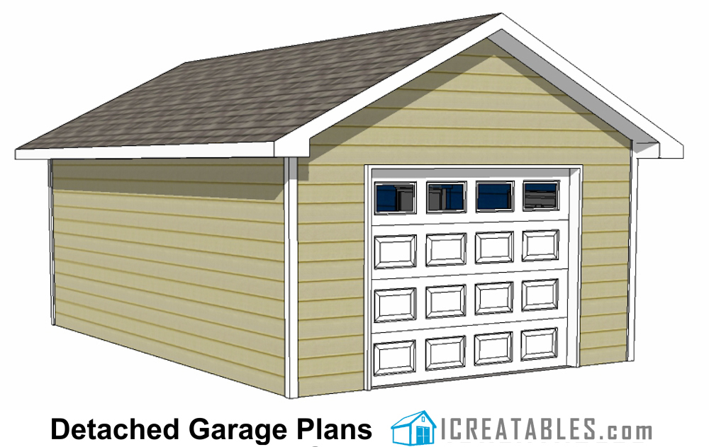 16x24 garage plans left elevation