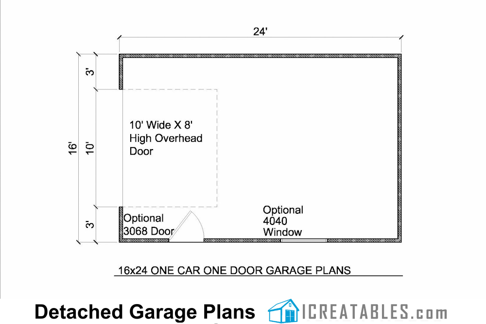 16x24 Garage floor plan