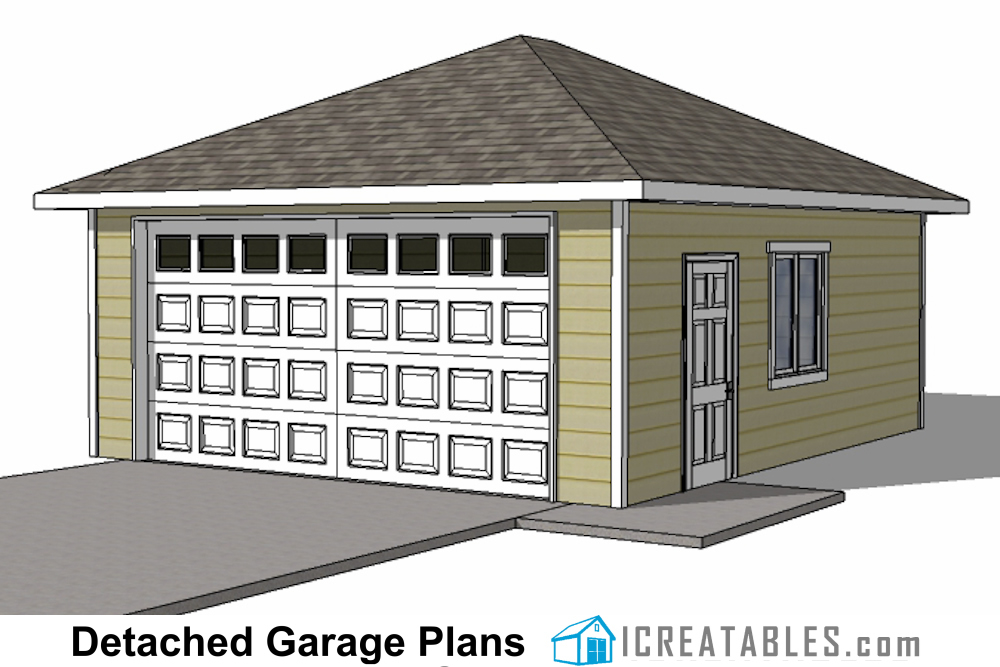 20x24 hip roof garage plans