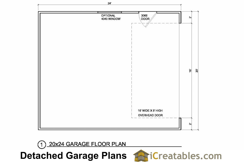 20x24 garage floor plan