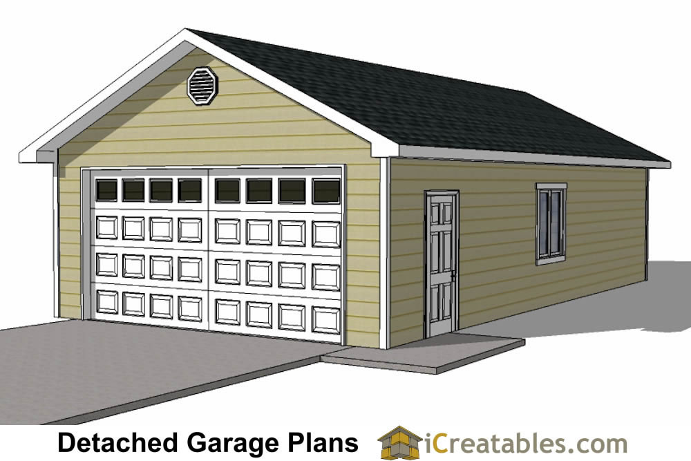 24x22 garage plans with single door