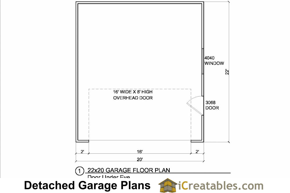 22x20 Garage Plans  iCreatables.com