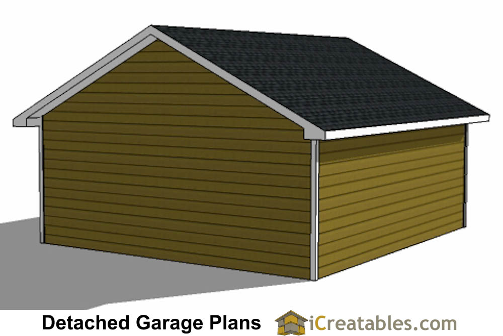 22x22 garage plans left rear elevation