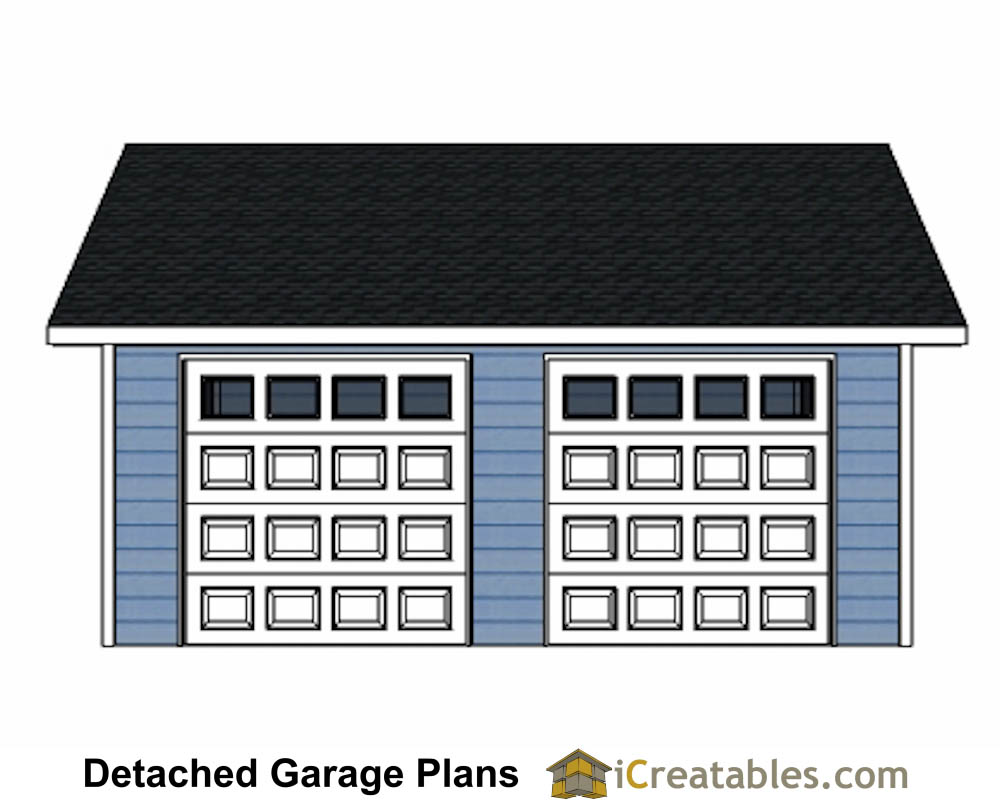 22x22 garage plans with eve over door front elevation