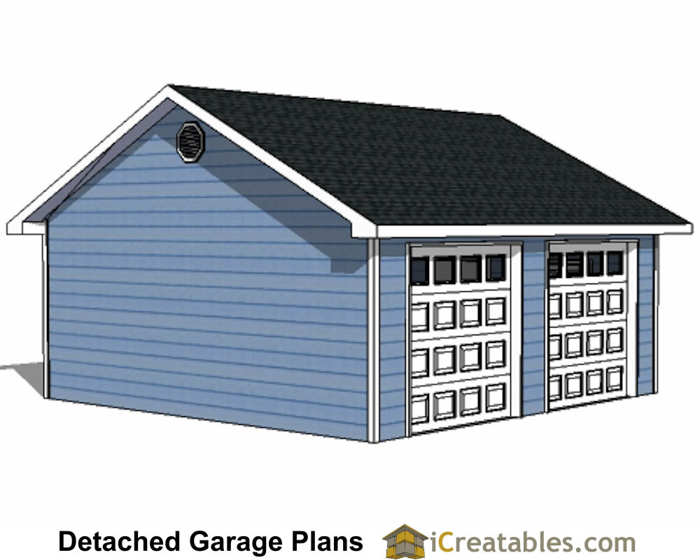 22x22 garage plans with eve over door left elevation