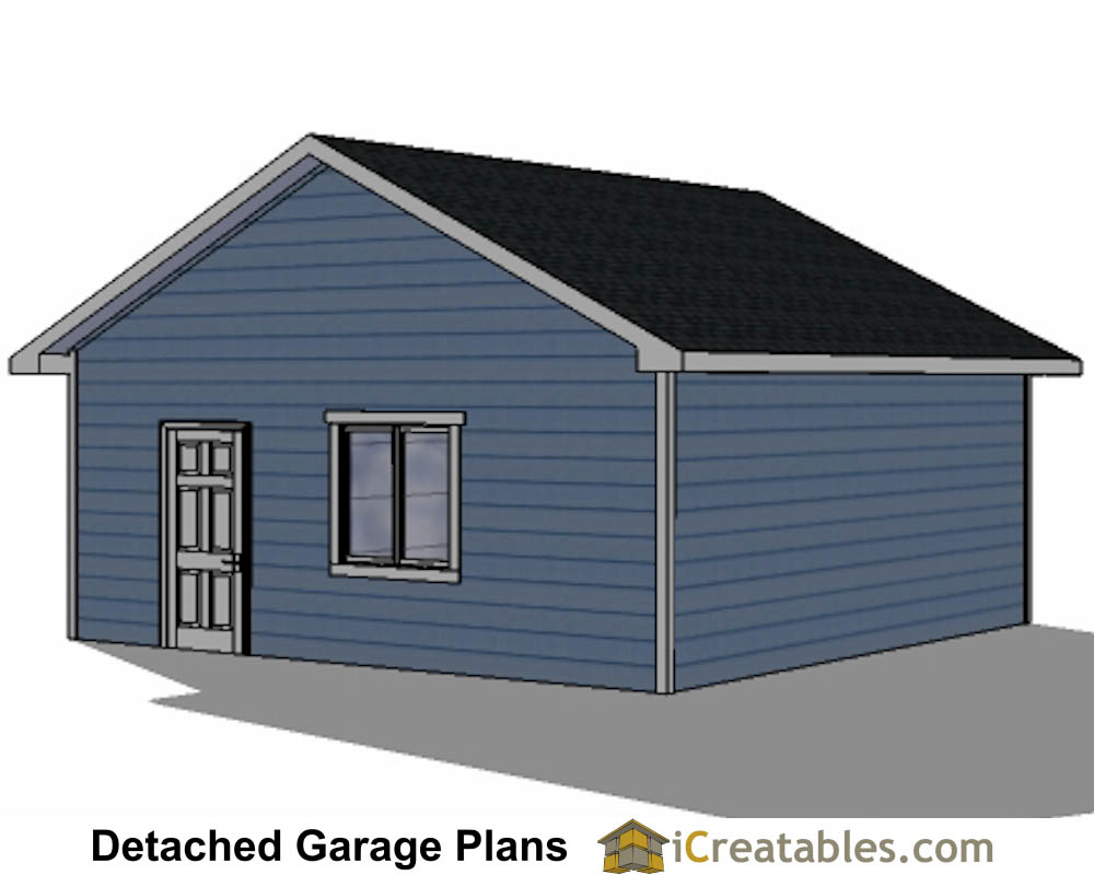 22x22 garage with eve over door right elevation