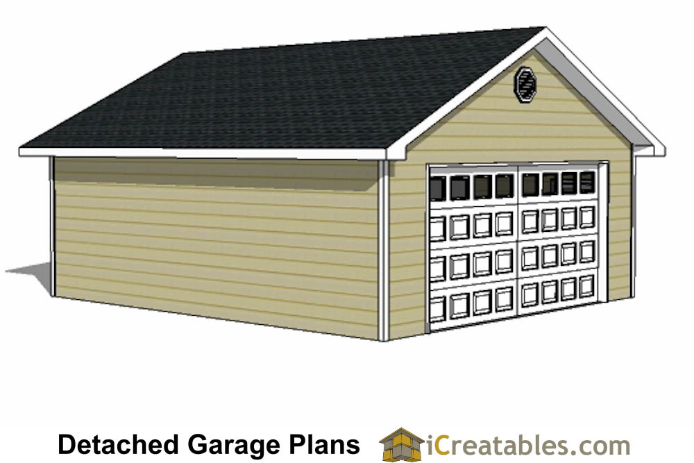 22x24 garage plans left elevation