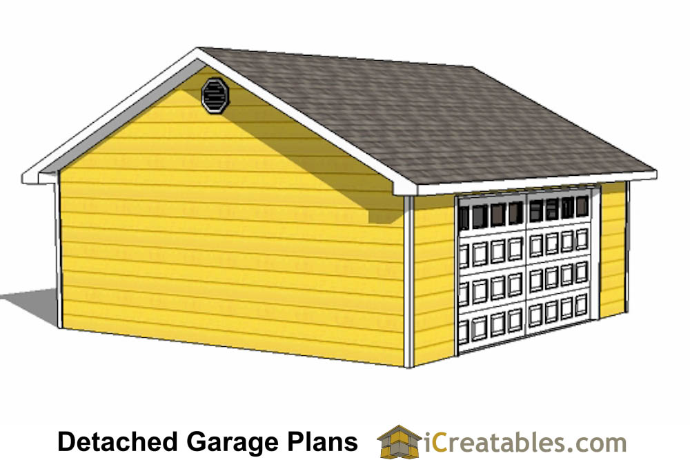 24x24 garage plan left front elevation