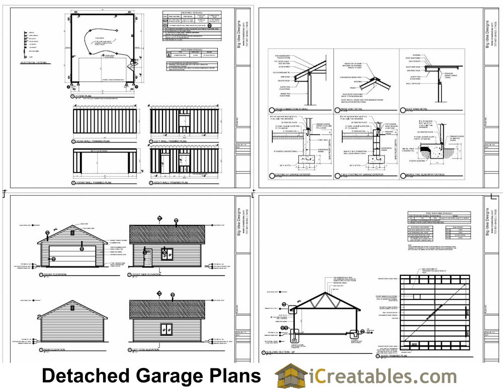24x24 1 door garage plans