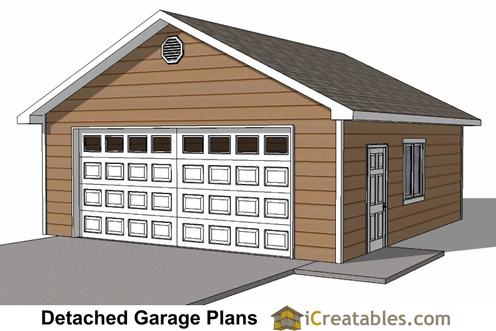 24X26 Garage plans with single door
