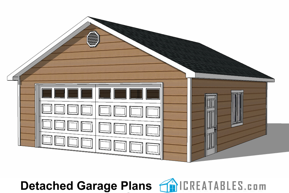 24X26 Garage plans with single door