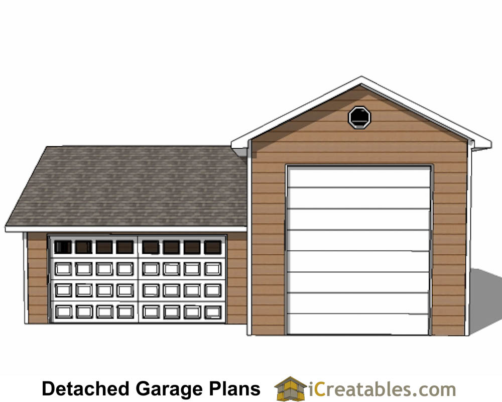 34x38 RV Garage with 2 car garage plans front elevation