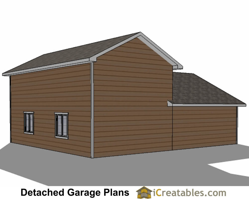 34x38 RV Garage with 2 car garage right elevation