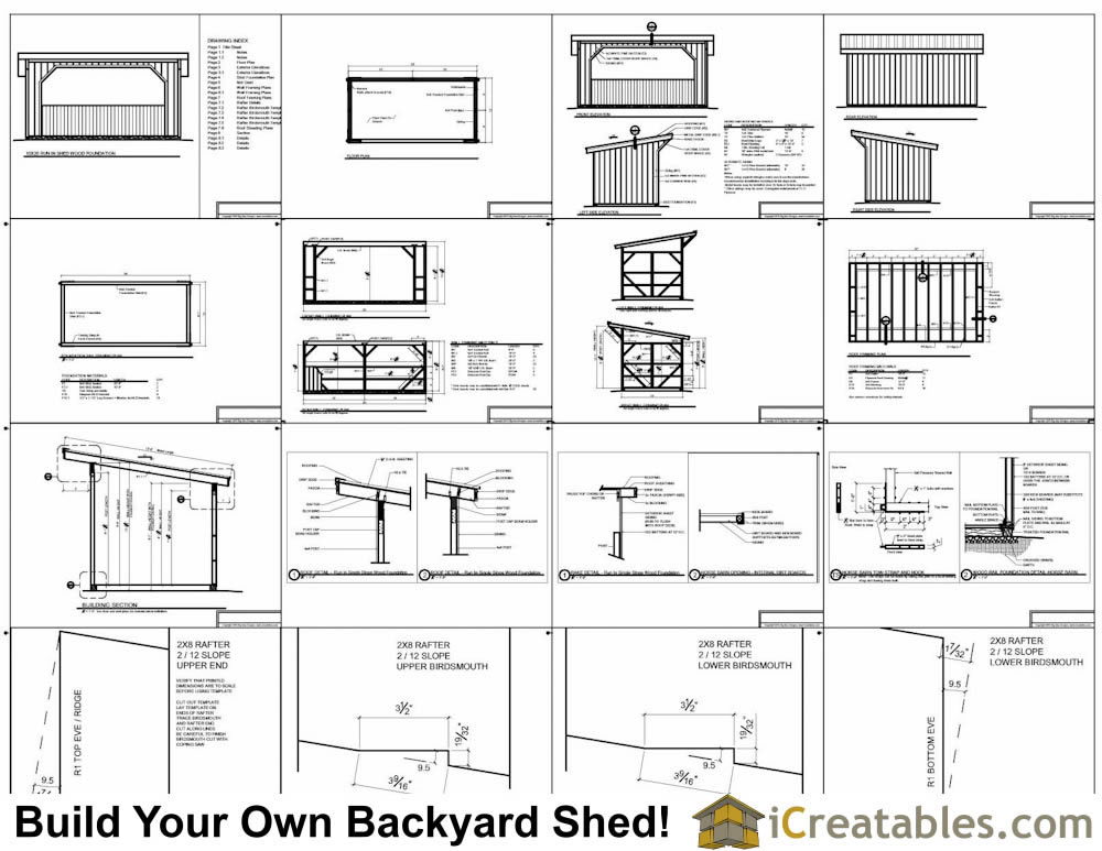 10x20 Run In Shed Plans With Wood Foundation