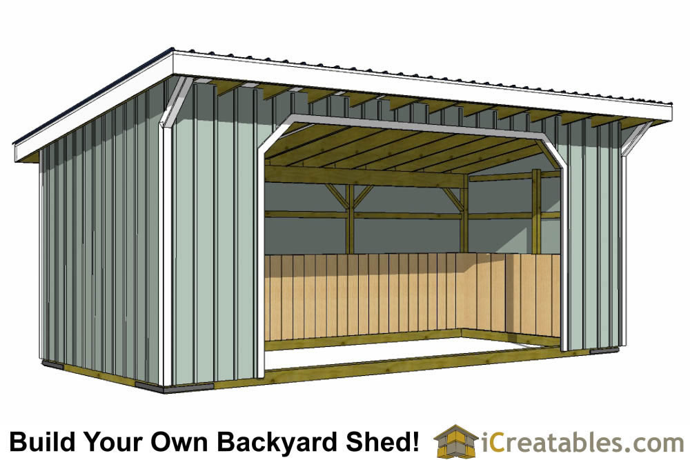 10x20 2 stall horse barn plans