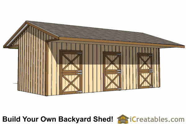 10x40 4 stall horse barn plans