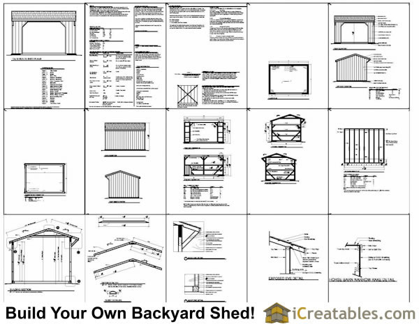 12x16 run in shed with wood foundation plans