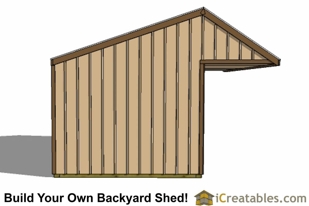 12x24 Run In Shed Plans With Cantilever