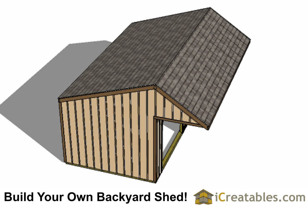 12x24 Run In Shed Plans With Cantilever