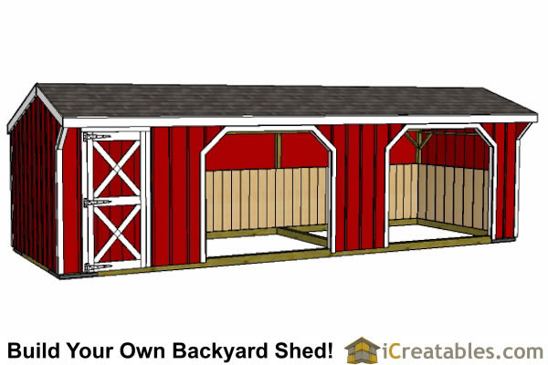 12x30 run in shed with tackroom plans