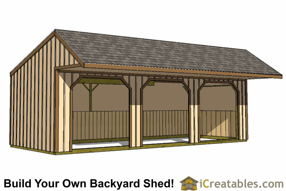 12x32 Run In Shed Plans With Cantilever Roof