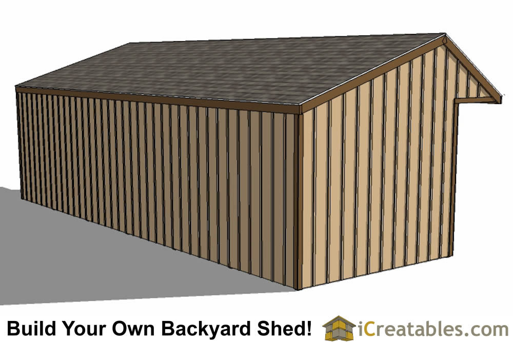 12x36 Run In Shed Plans With Cantilever Roof