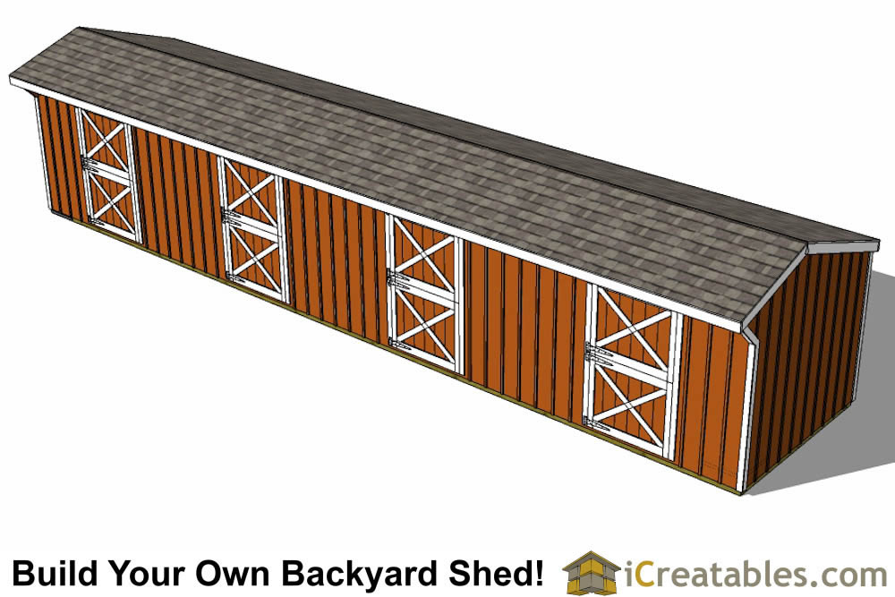 12x48 4 stall horse barn plans