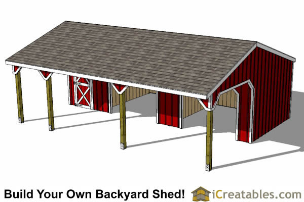 Run In Shed With Tack Room End and Breezeway