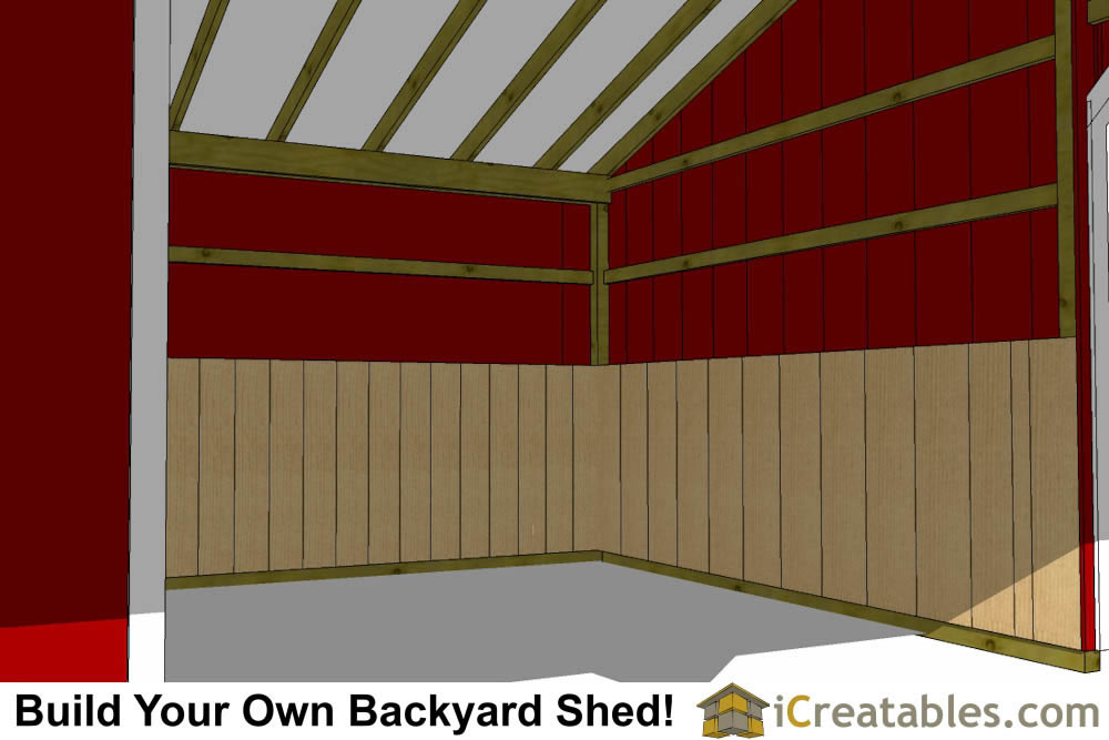 3 Stall Horse Barn Plans with Lean To and Center Tack Room ...