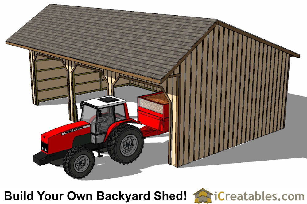 24x40 Run In Shed Top View