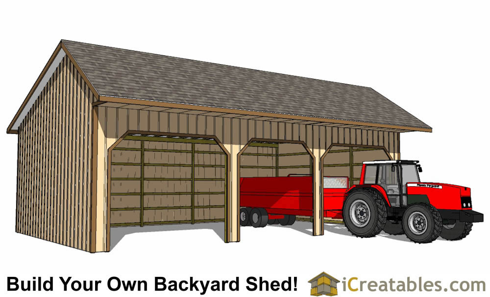 22x30 2 stall horse barn with tack room