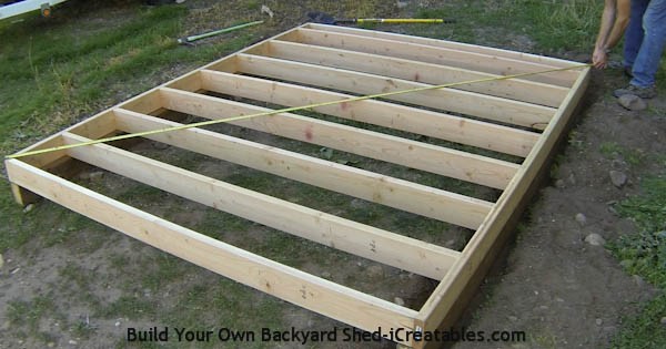 How to build floor joist framing - squaring the joists