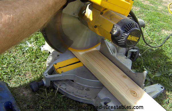 How to build shed walls cutting wall boards with chop saw