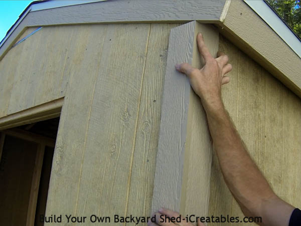 How to install exterior trim lining up the shed corners