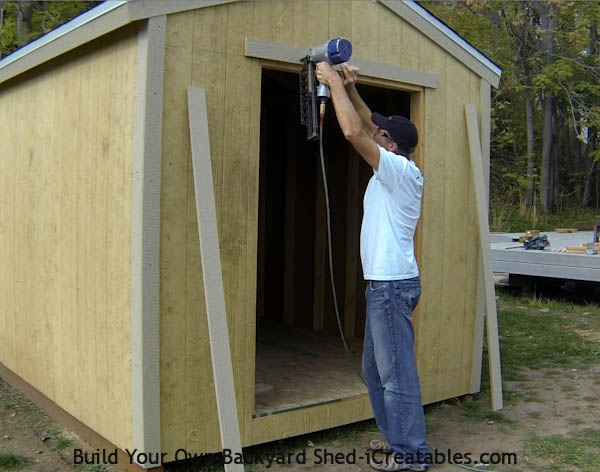 How to install exterior trim  shed door opening
