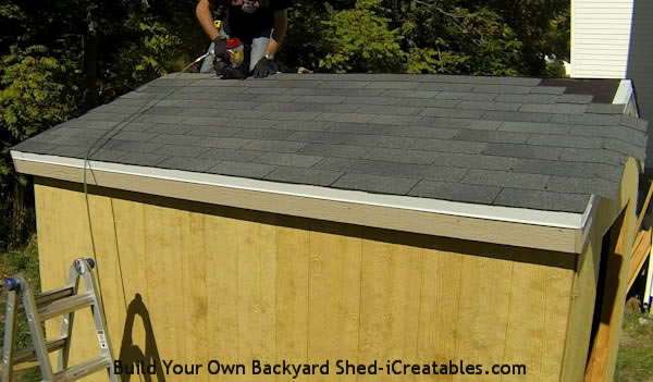 nailing on remaining shingles