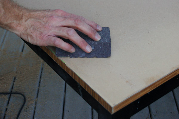 sand the formica substrate