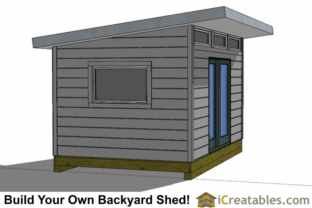 10x14 Modern Shed Plans | 10x14 Office Shed Plans | Studio Shed