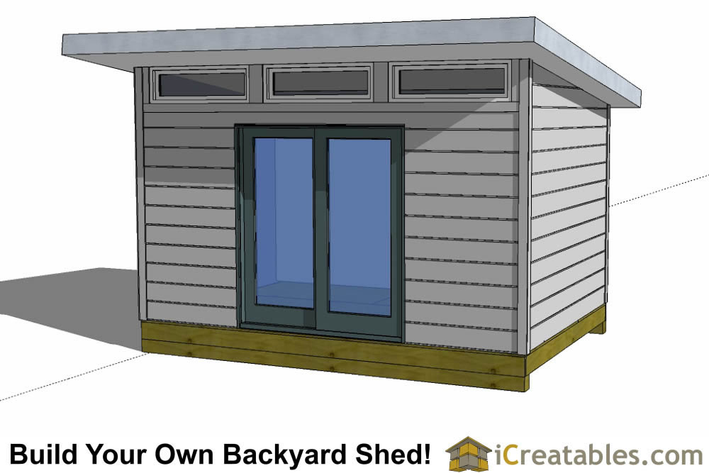 The 12x12 modern office shed plans highlights.