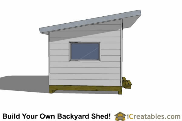 10x18 modern studio shed plans end view