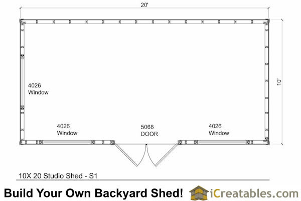 10x20 Modern Studio Shed Plans