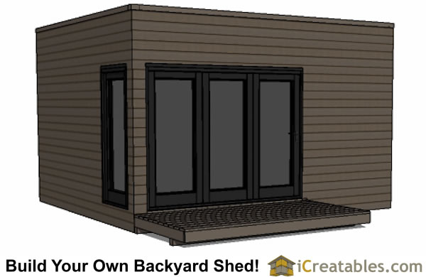 12x16 modern shed with flat roof