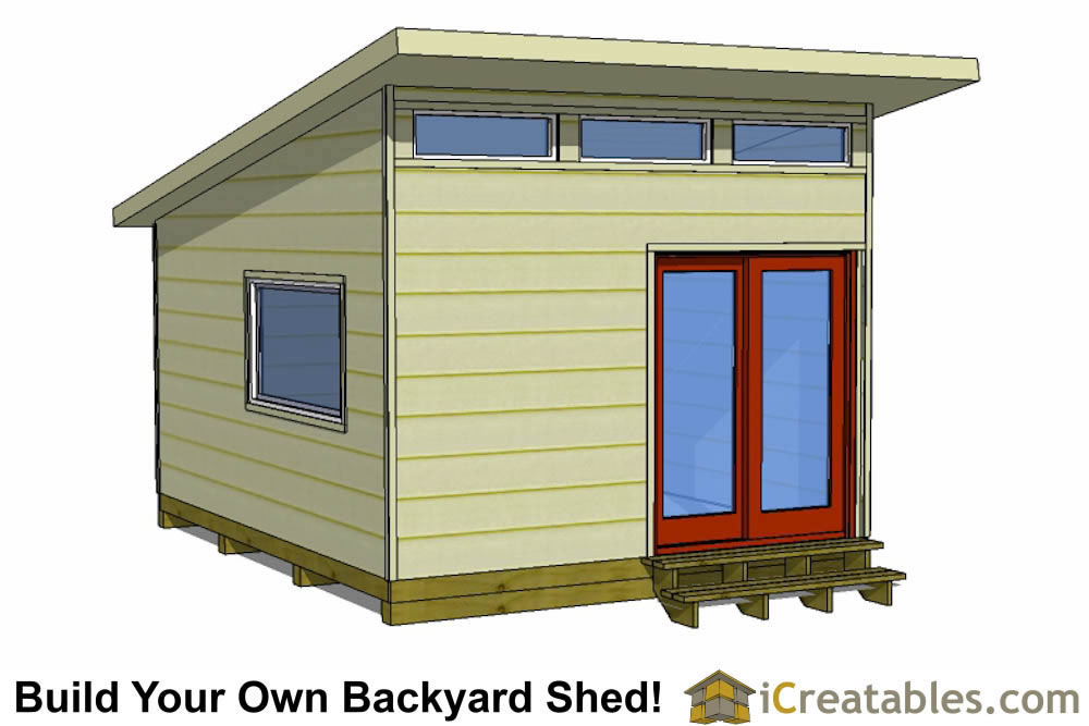 16x12 Modern Studio Shed Plans