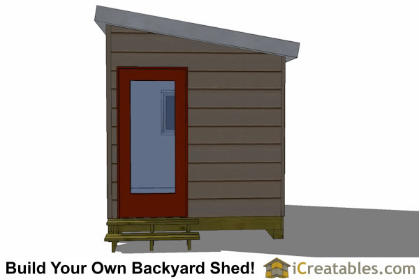 8x10 Modern Shed Plans | End Door