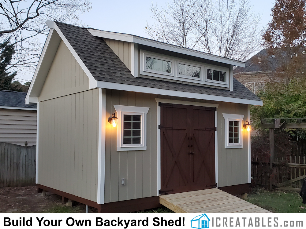 12x16 shed with dormer roof floor plans