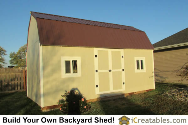 16x24 Gambrel Shed Front Elevation Large