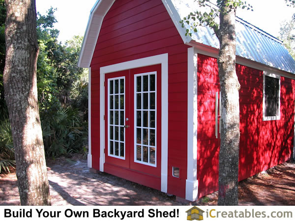 Gambrel Shed Plans Front Elevation