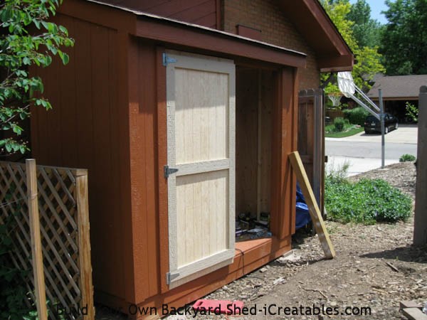 hang door on storage shed