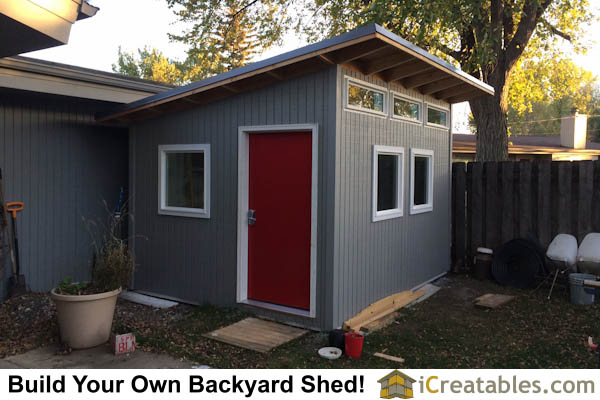 10x12 Studio Shed Plans S3 | 10x12 Office Shed Plans | Modern Shed